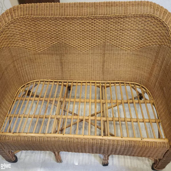 3 Seater Cane Sofa with Seating