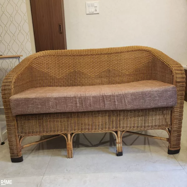 3 Seater Cane Sofa with Seating