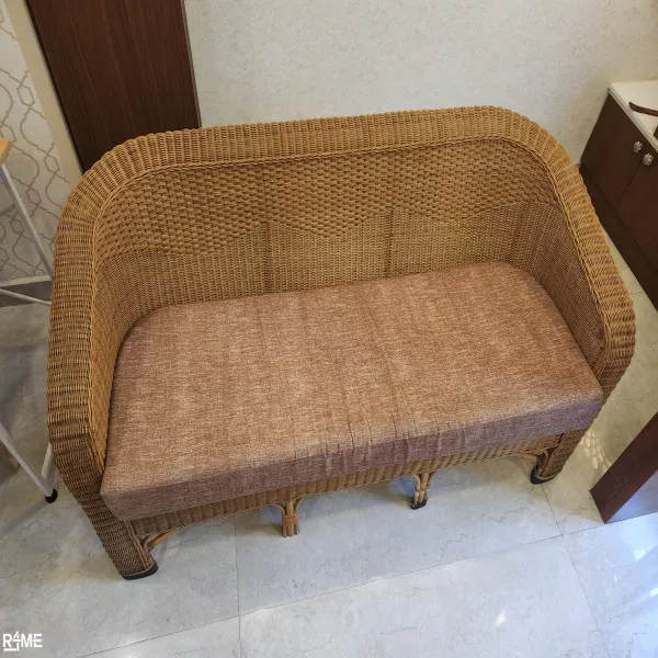 3 Seater Cane Sofa with Seating