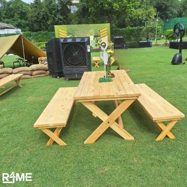 Garden Bench Set on rent