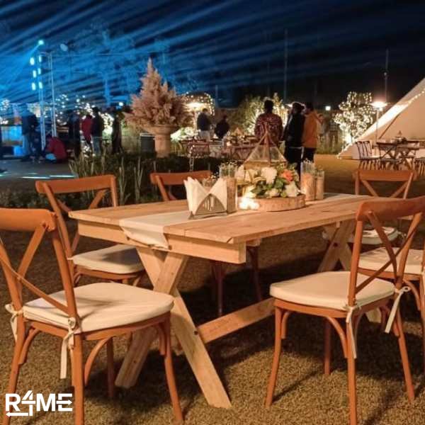 Brown Cross back Chiavari Chair on rent