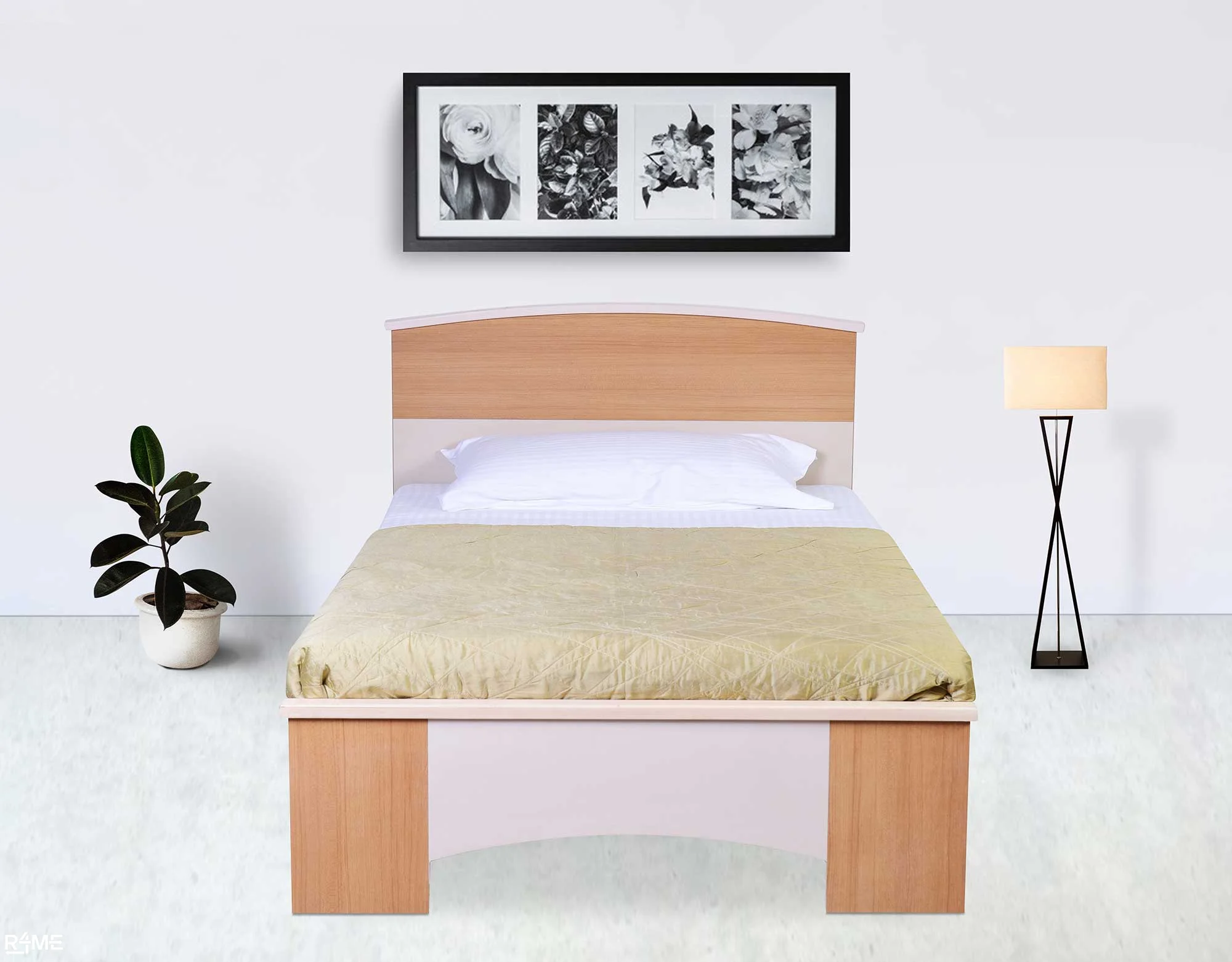 Alle Single Bed With Mattress And Side Table
