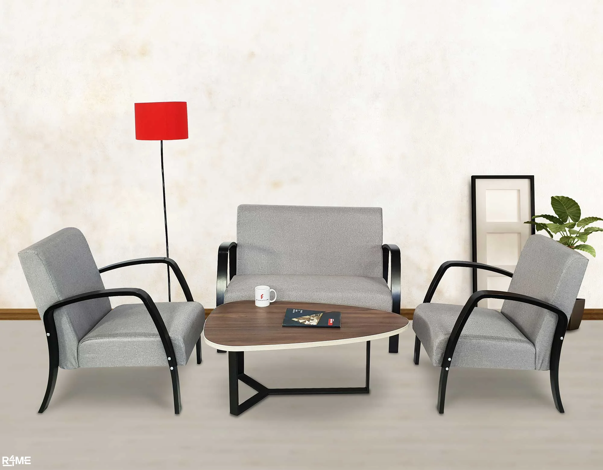 Amber  Sofa Set 2+1+1 (Grey)