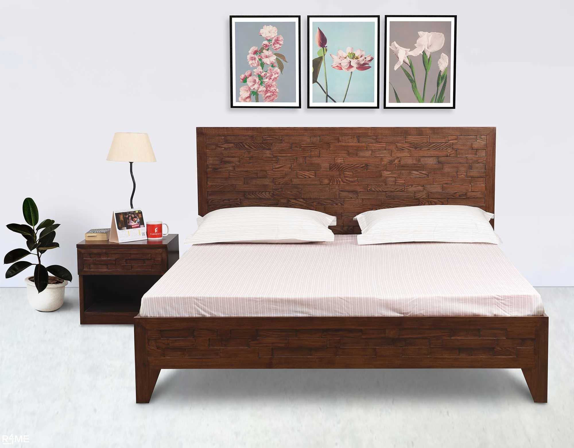Auburn King size bed with mattress and side table
