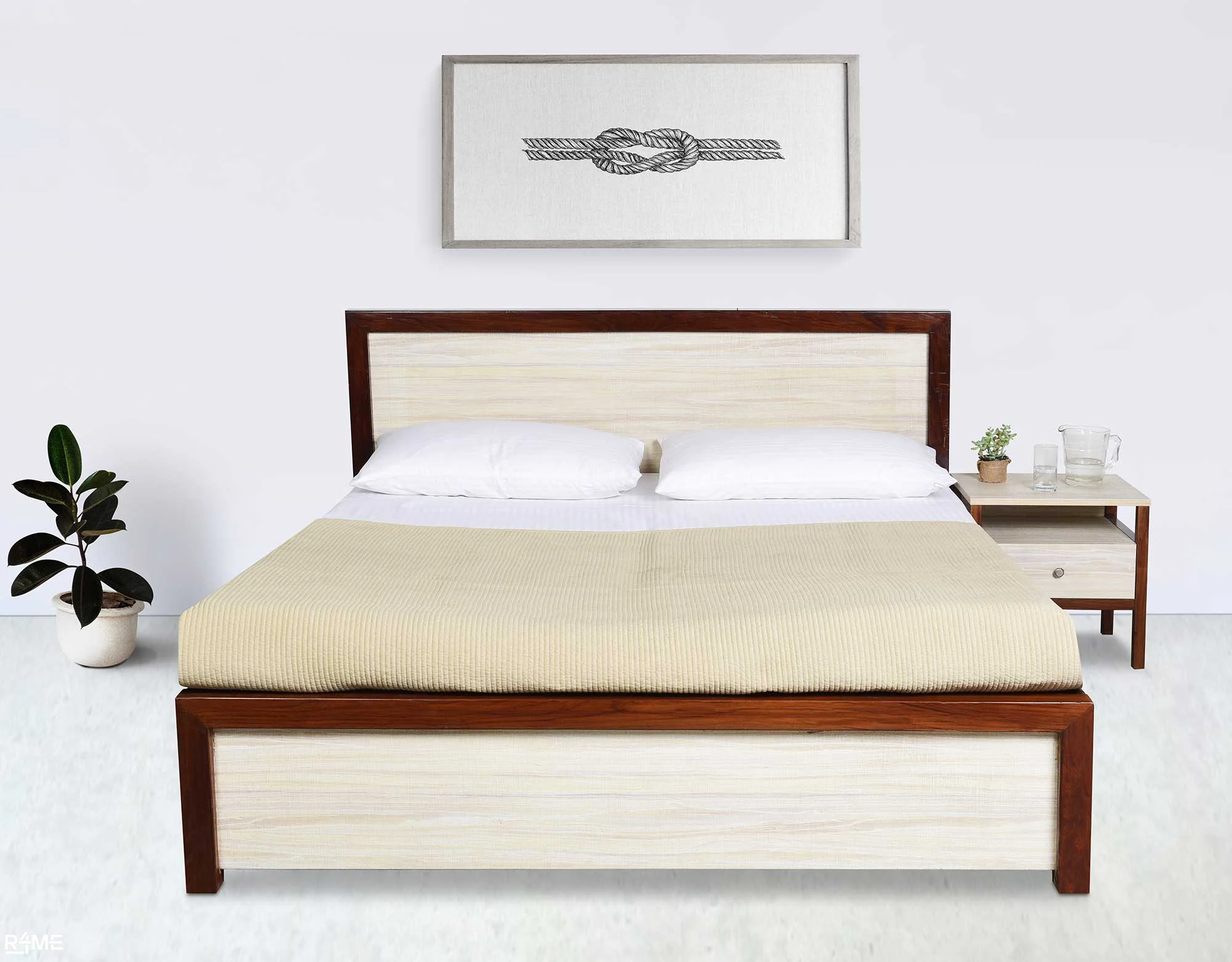 Bianca Queen Storage Bed with Mattress and Side table
