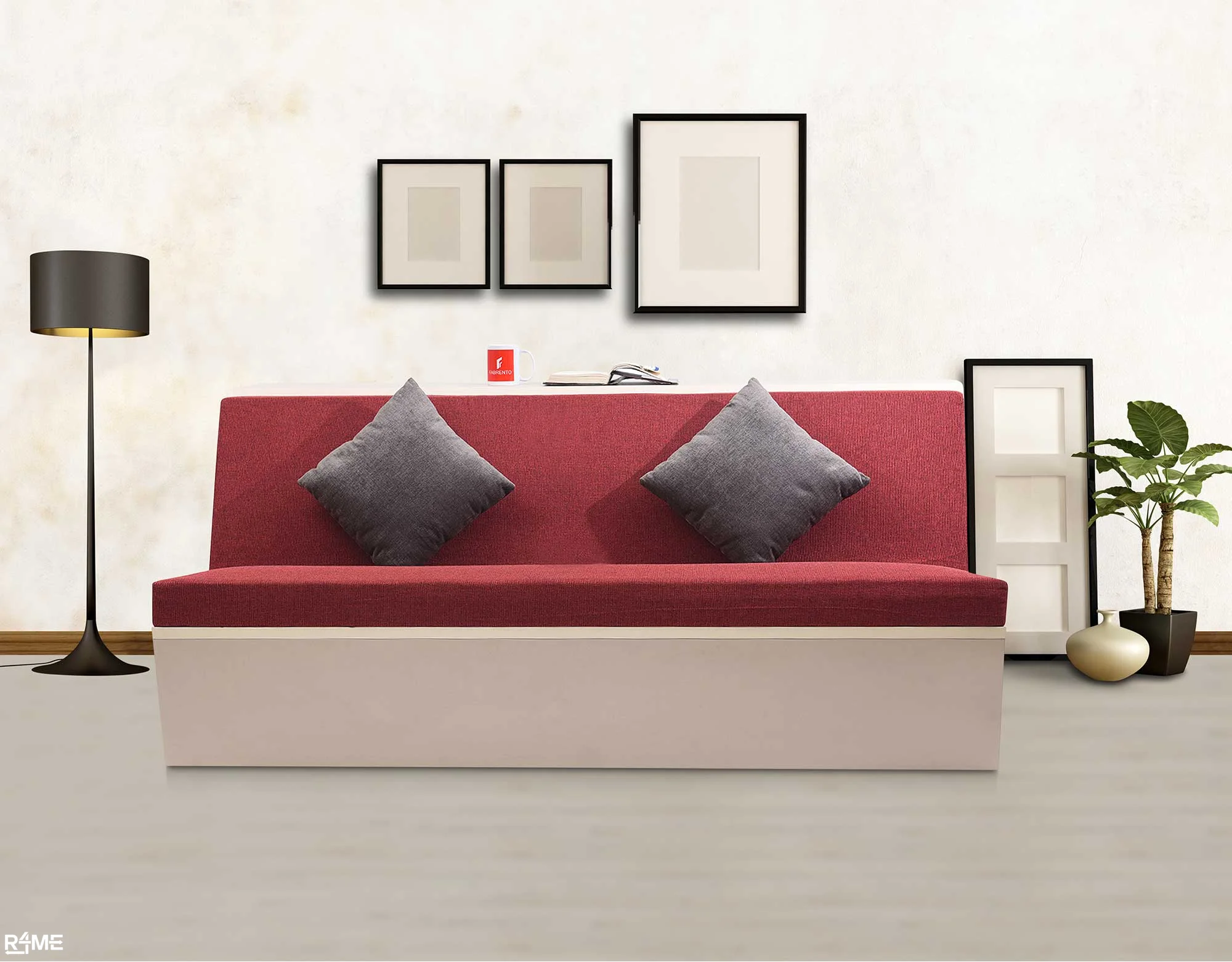 Crimson Retro Sofa for rent